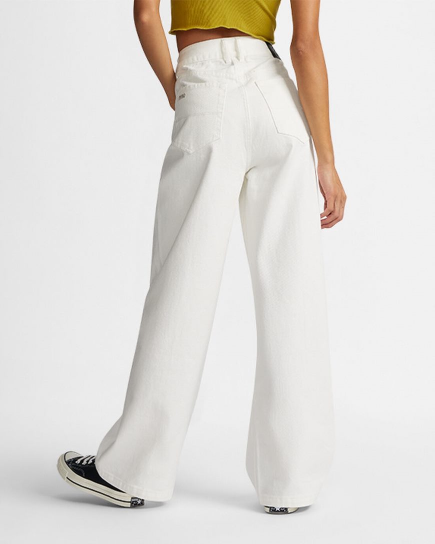 Women's Converse Wide Leg Twill Pants White | AU 83EC5G